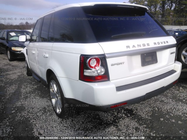 SALSK2D49DA809694 - 2013 LAND ROVER RANGE ROVER SPORT LUX WHITE photo 3