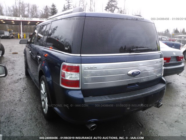 2FMHK6DT0CBD18980 - 2012 FORD FLEX LIMITED BLUE photo 3