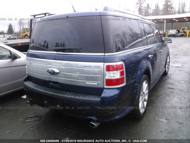 2FMHK6DT0CBD18980 - 2012 FORD FLEX LIMITED BLUE photo 4