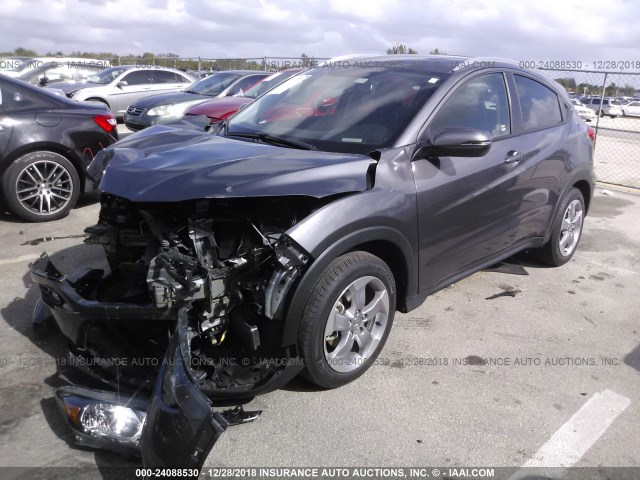 3CZRU5H76HM724241 - 2017 HONDA HR-V EXL GRAY photo 2