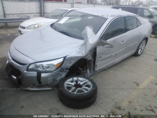 1G11C5SL6EF157349 - 2014 CHEVROLET MALIBU 1LT ვერცხლისფერი ფოტო 2