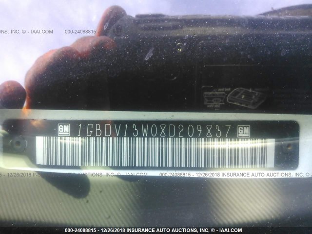 1GBDV13W08D209837 - 2008 CHEVROLET UPLANDER INCOMPLETE WHITE photo 9