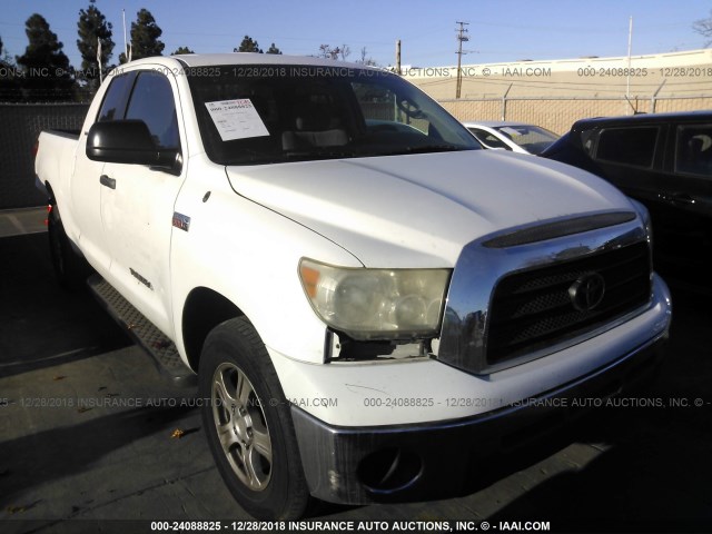 5TBRV54137S452274 - 2007 TOYOTA TUNDRA DOUBLE CAB SR5 WHITE photo 1