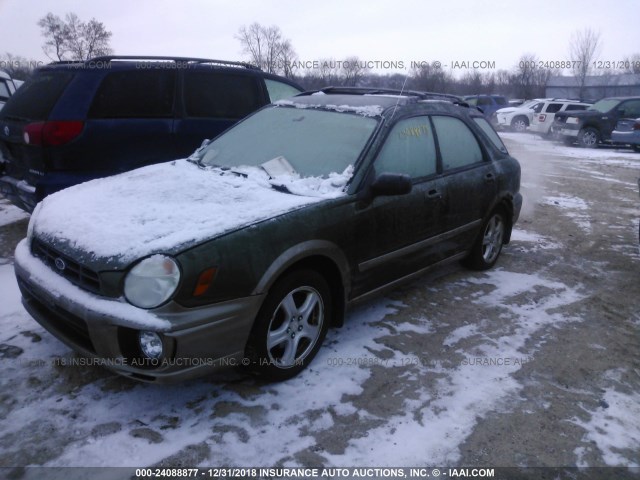 JF1GG68502H828864 - 2002 SUBARU IMPREZA OUTBACK SPORT GREEN photo 2