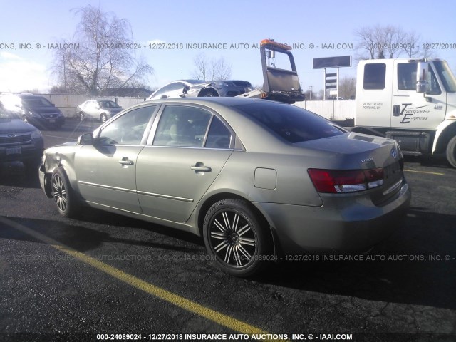 5NPEU46FX7H218523 - 2007 HYUNDAI SONATA SE/LIMITED GREEN photo 3