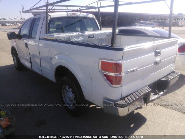 1FTEX1CM4BFA48851 - 2011 FORD F150 SUPER CAB WHITE photo 3