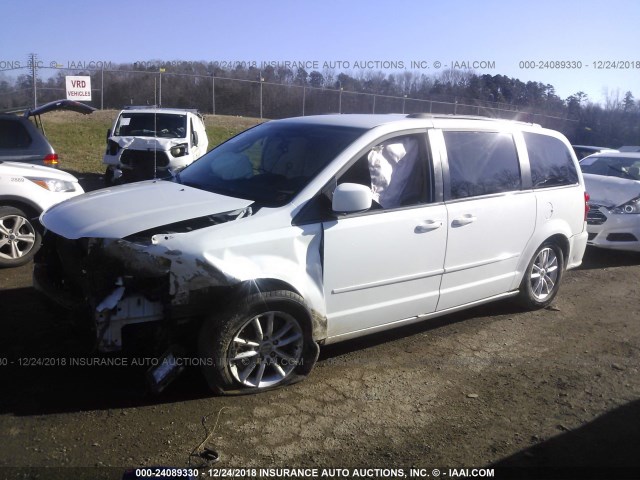 2C4RDGCG0GR249461 - 2016 DODGE GRAND CARAVAN SXT WHITE photo 2