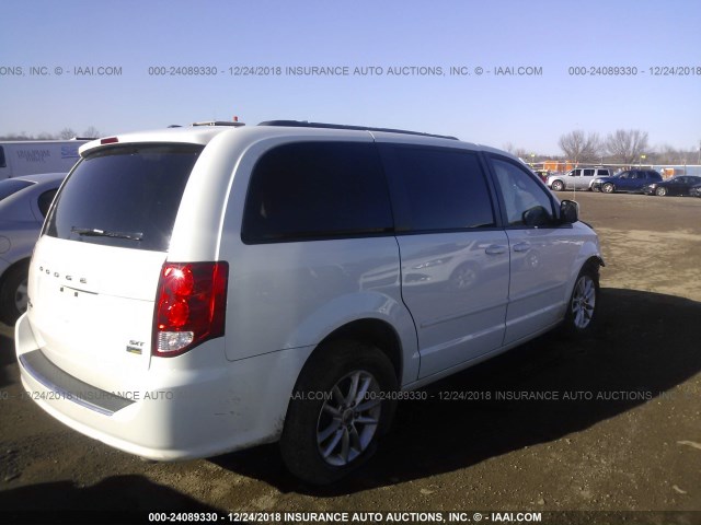 2C4RDGCG0GR249461 - 2016 DODGE GRAND CARAVAN SXT WHITE photo 4