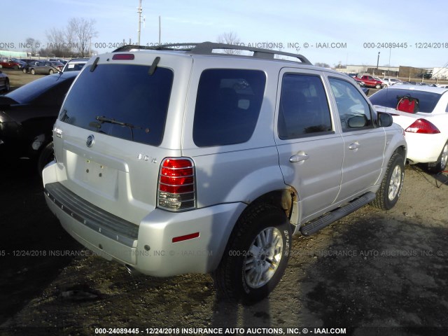 4M2CU57116KJ00337 - 2006 MERCURY MARINER SILVER photo 4