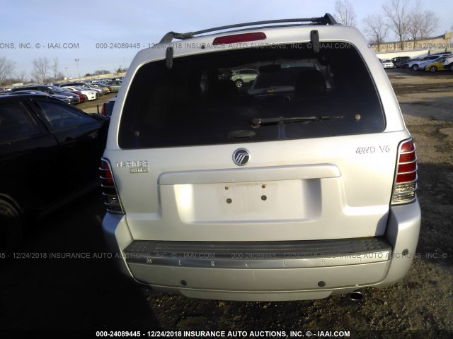 4M2CU57116KJ00337 - 2006 MERCURY MARINER SILVER photo 6