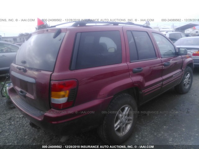 1J4GW48S94C347772 - 2004 JEEP GRAND CHEROKEE LAREDO/COLUMBIA/FREEDOM 红色 照片 4