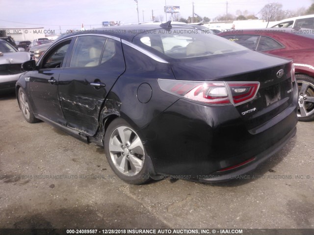 KNAGN4AD4E5064056 - 2014 KIA OPTIMA HYBRID BLACK photo 3