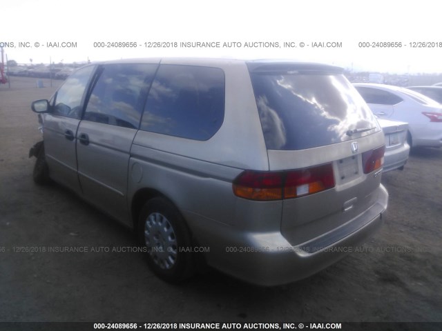 2HKRL18552H553978 - 2002 HONDA ODYSSEY LX GOLD photo 3