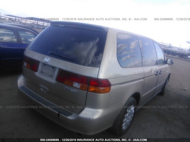 2HKRL18552H553978 - 2002 HONDA ODYSSEY LX GOLD photo 4