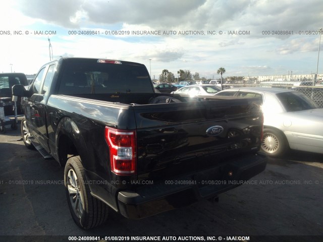 1FTEX1CP2JFC52251 - 2018 FORD F150 SUPER CAB BLACK photo 3