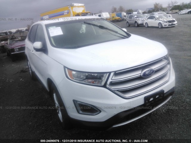 2FMTK3J81FBC26869 - 2015 FORD EDGE SEL WHITE photo 1