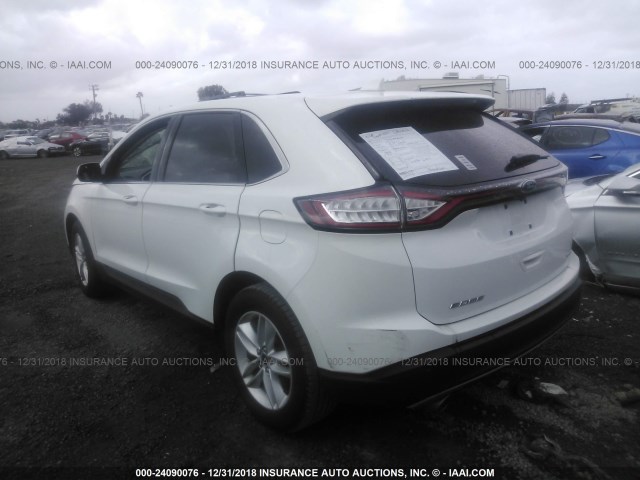 2FMTK3J81FBC26869 - 2015 FORD EDGE SEL WHITE photo 3