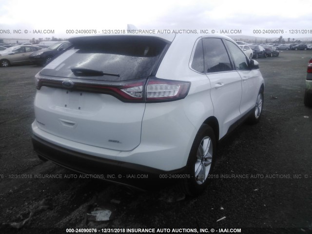 2FMTK3J81FBC26869 - 2015 FORD EDGE SEL WHITE photo 4