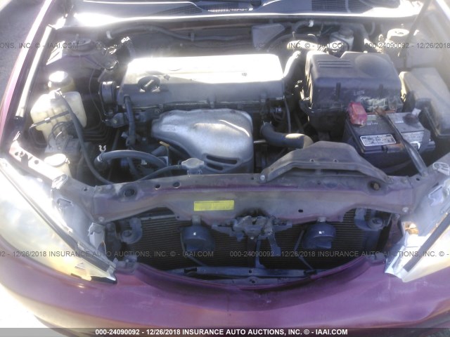 4T1BE32K63U248644 - 2003 TOYOTA CAMRY LE/XLE/SE BURGUNDY photo 10