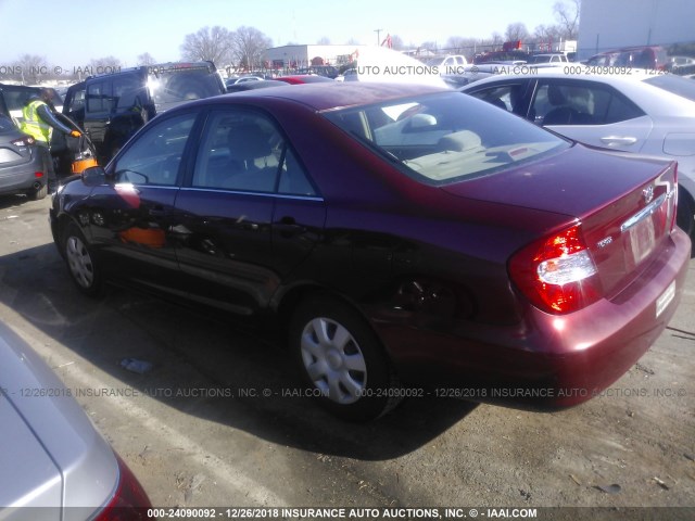 4T1BE32K63U248644 - 2003 TOYOTA CAMRY LE/XLE/SE BURGUNDY photo 3