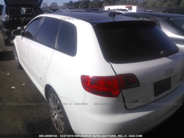 WAUHF78P27A048077 - 2007 AUDI A3 2 WHITE photo 3