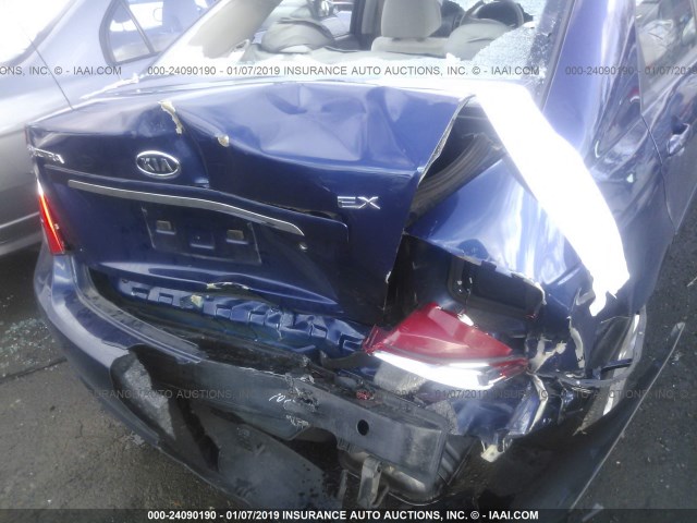 KNAFE221695636450 - 2009 KIA SPECTRA EX/LX/SX BLUE photo 6