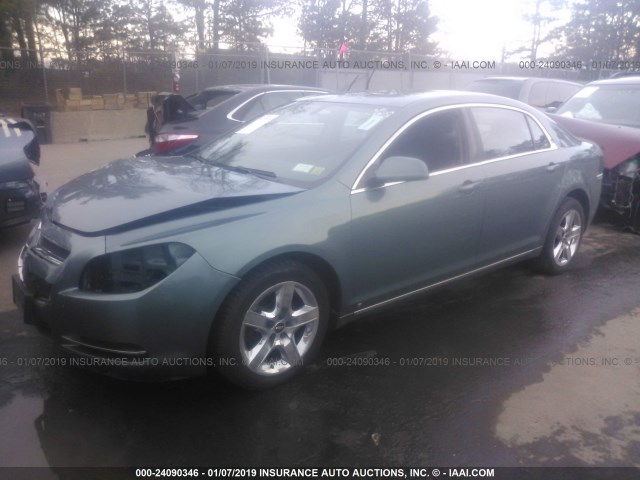 1G1ZH57B89F242624 - 2009 CHEVROLET MALIBU 1LT TEAL photo 2