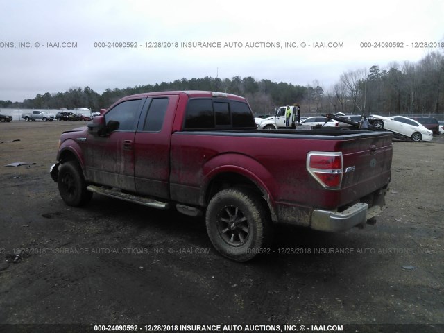 1FTFX1EV7AFA85918 - 2010 FORD F150 SUPER CAB RED photo 3