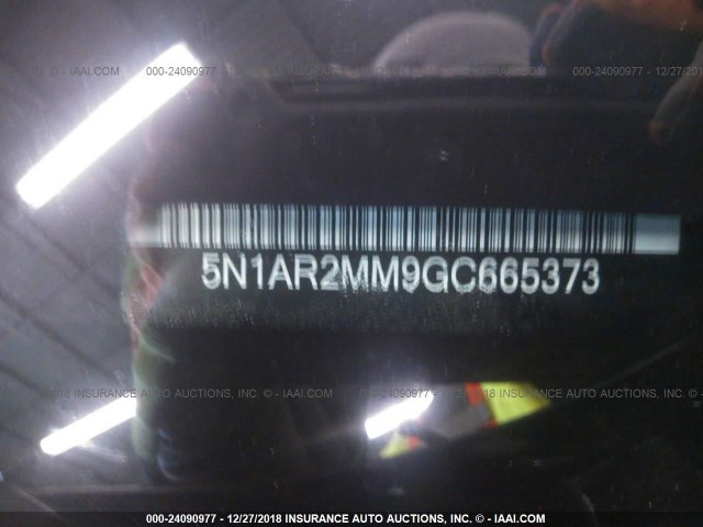 5N1AR2MM9GC665373 - 2016 NISSAN PATHFINDER S/SV/SL/PLATINUM GRAY photo 9