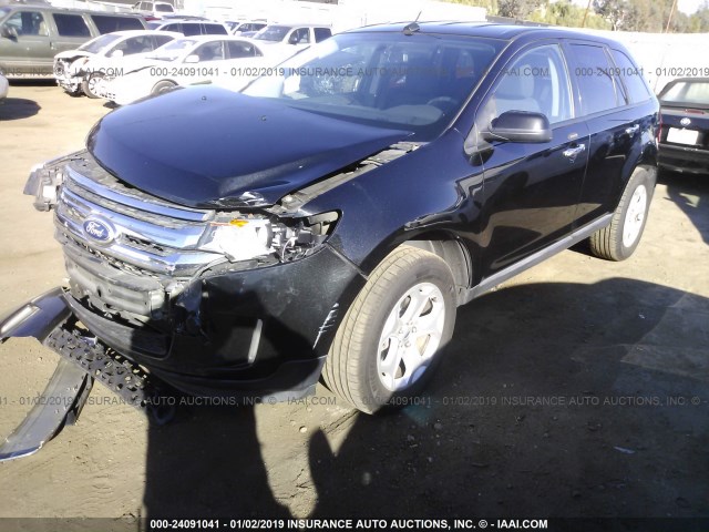 2FMDK3JCXBBB27650 - 2011 FORD EDGE SEL BLACK photo 2