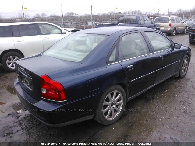 YV1TS59H441368415 - 2004 VOLVO S80 2.5T BLUE photo 4