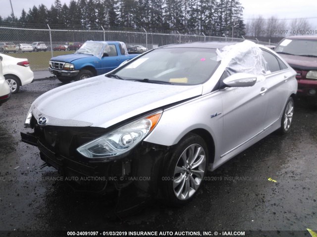 KMHEC4A48BA008264 - 2011 HYUNDAI SONATA HYBRID SILVER photo 2