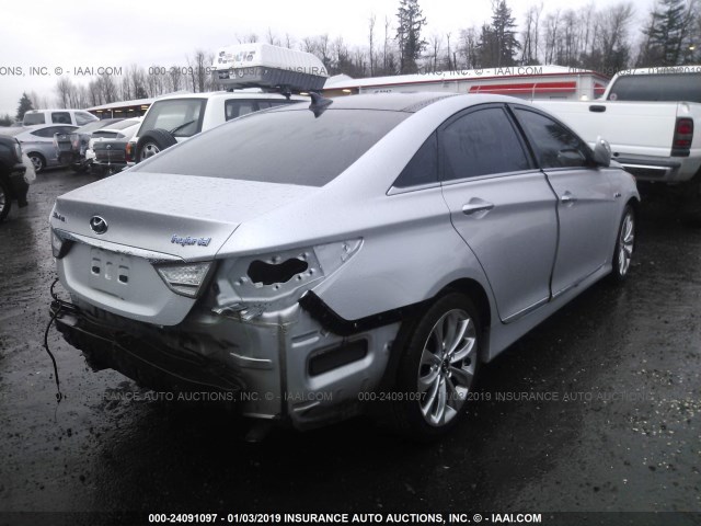 KMHEC4A48BA008264 - 2011 HYUNDAI SONATA HYBRID SILVER photo 4