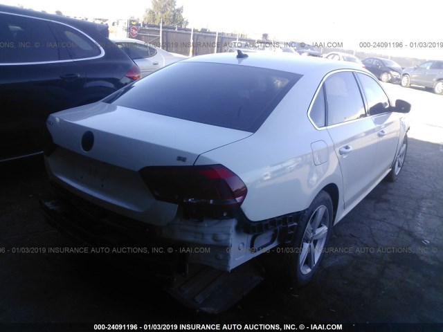 1VWBP7A31DC030454 - 2013 VOLKSWAGEN PASSAT SE WHITE photo 4