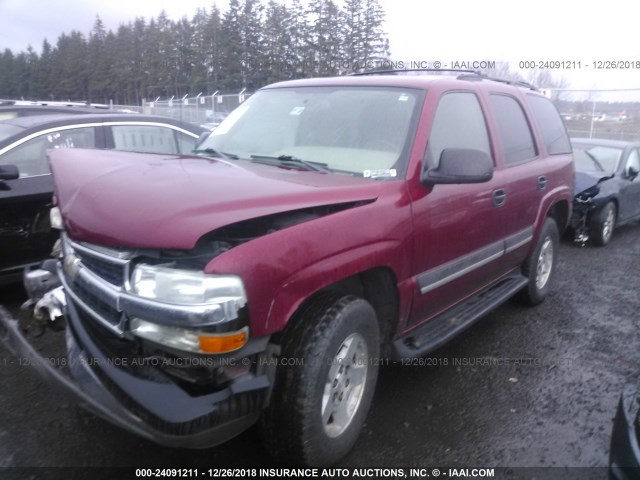 1GNEK13V74J293156 - 2004 CHEVROLET TAHOE K1500 MAROON photo 2