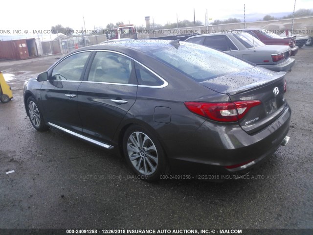 5NPE34AFXFH052657 - 2015 HYUNDAI SONATA SPORT/LIMITED Dark Brown photo 3