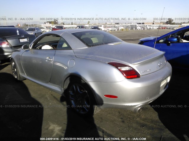 JTHFN45Y279010163 - 2007 LEXUS SC 430 SILVER photo 3