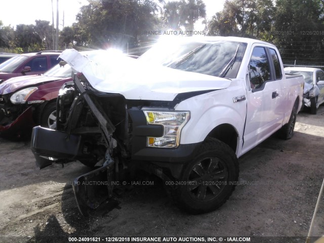 1FTEX1E87GKF86331 - 2016 FORD F150 SUPER CAB WHITE photo 2