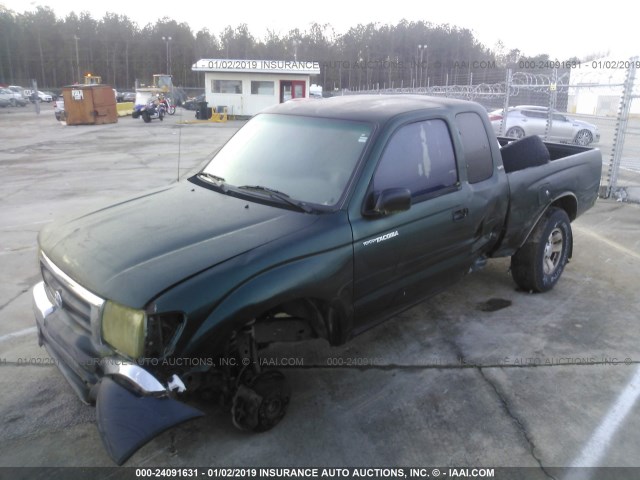 4TASN92N8XZ421926 - 1999 TOYOTA TACOMA XTRACAB PRERUNNER GREEN photo 2