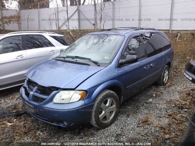 2D4GP44L87R123151 - 2007 DODGE GRAND CARAVAN SXT BLUE photo 2