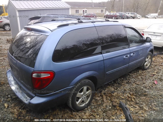 2D4GP44L87R123151 - 2007 DODGE GRAND CARAVAN SXT BLUE photo 4