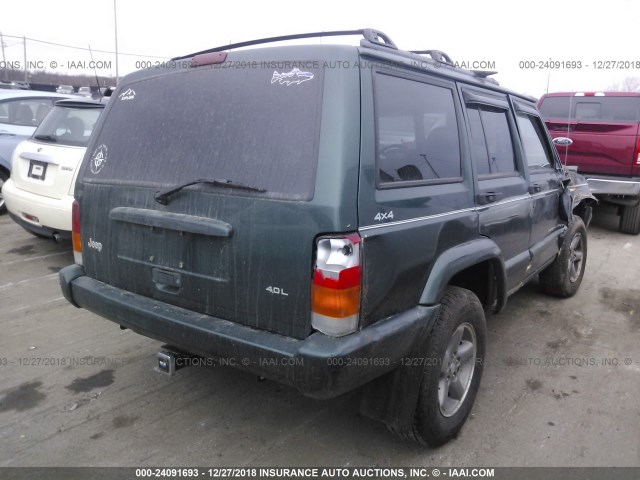 1J4FF68S5XL611968 - 1999 JEEP CHEROKEE SPORT/CLASSIC მწვანე ფოტო 4