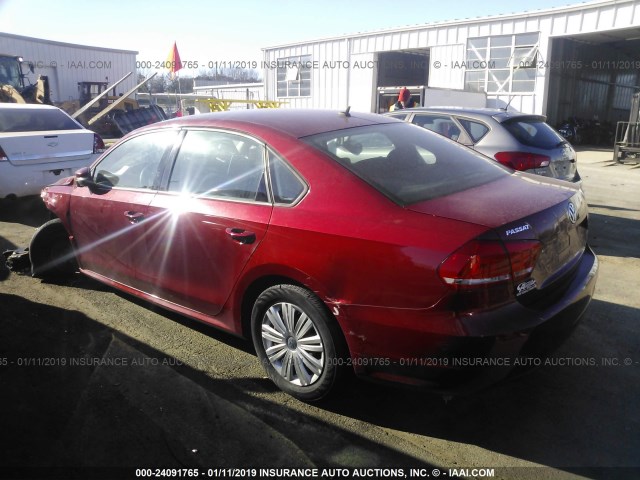 1VWAT7A3XFC040569 - 2015 VOLKSWAGEN PASSAT S RED photo 3