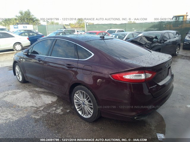 3FA6P0H97DR188391 - 2013 FORD FUSION SE PURPLE photo 3