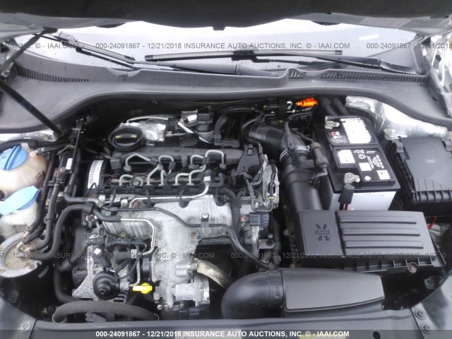 3VWPL7AJ8EM624023 - 2014 VOLKSWAGEN JETTA TDI SILVER photo 10