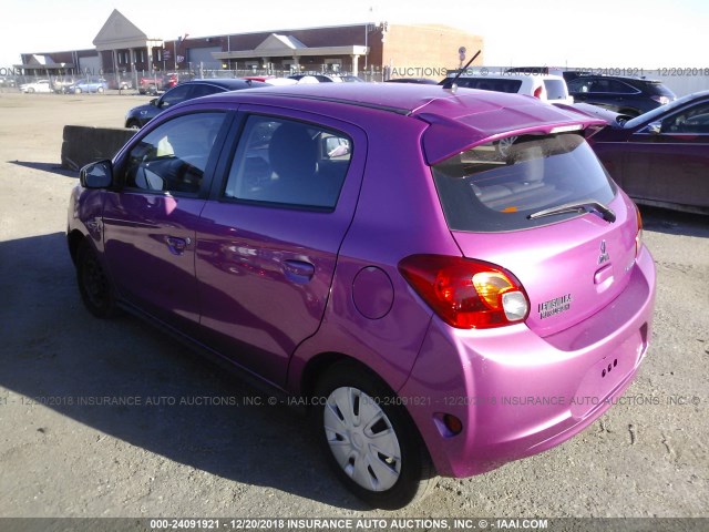 ML32A3HJ4FH060882 - 2015 MITSUBISHI MIRAGE PURPLE photo 3