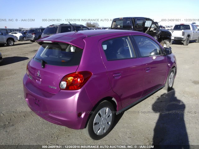 ML32A3HJ4FH060882 - 2015 MITSUBISHI MIRAGE PURPLE photo 4