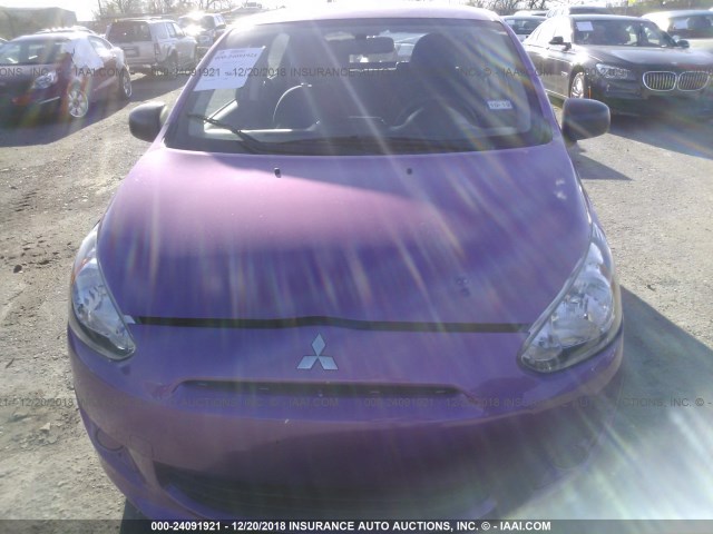 ML32A3HJ4FH060882 - 2015 MITSUBISHI MIRAGE PURPLE photo 6