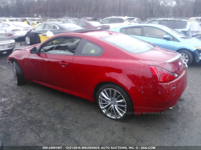 JN1CV6EL2BM262461 - 2011 INFINITI G37 RED photo 3