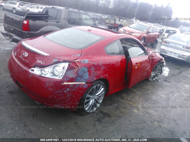 JN1CV6EL2BM262461 - 2011 INFINITI G37 RED photo 4